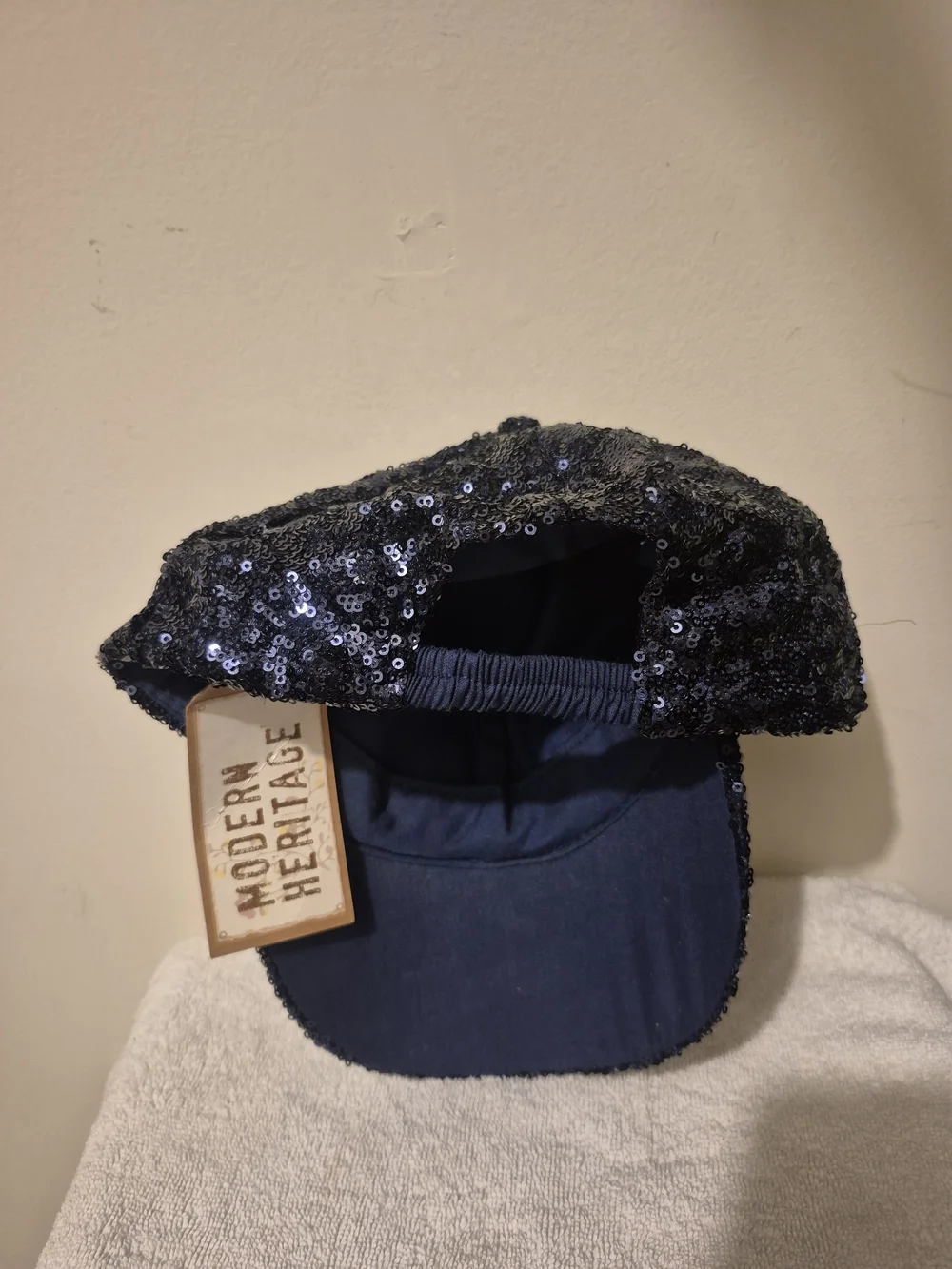NWT Sequin Baseball Cap - Blue Navy Shine